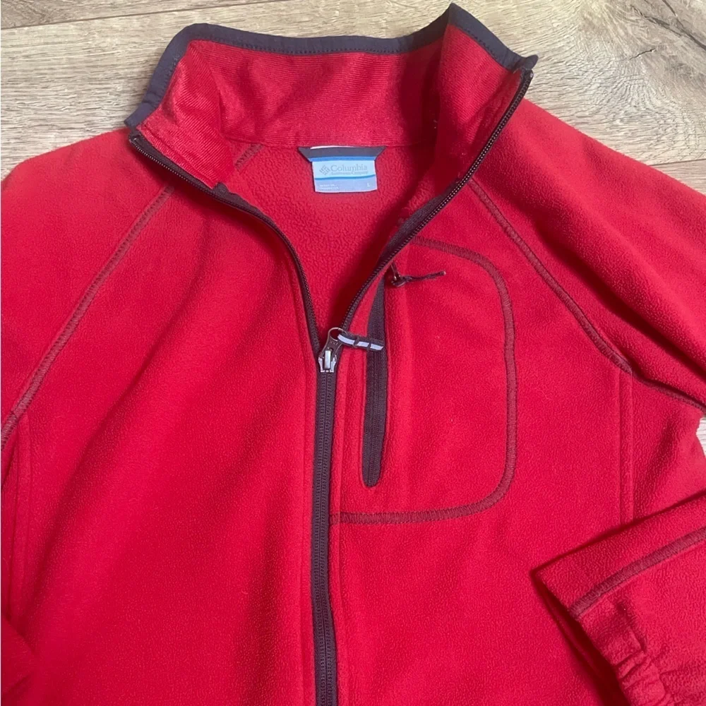 COLUMBIA Full-zip fleece Jacket red/boys youth size L/G